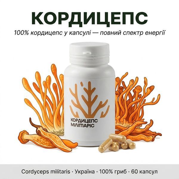 Капсули Кордицепс Мілітаріс 60 шт DAR-0032 фото