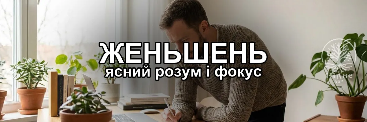 Женьшень для концентрації та розумової працездатності