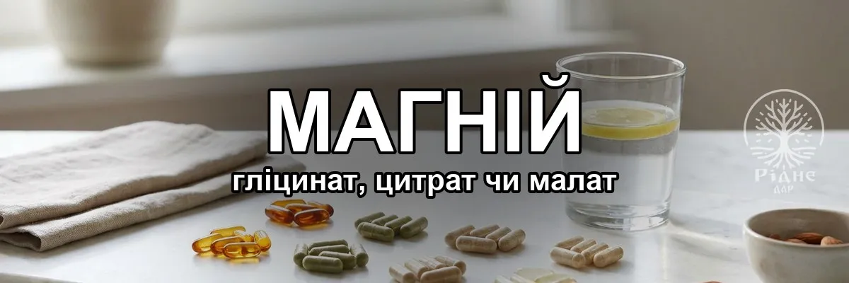 Магній гліцинат vs цитрат vs малат: яку форму вибрати