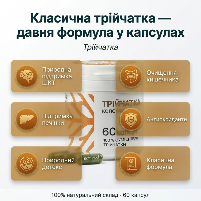 Трійчатка 60 капсул — Фото 4