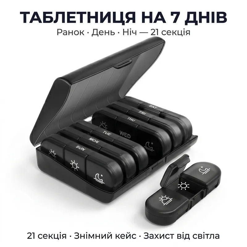 Таблетниця на 7 днів тижня | Органайзер
